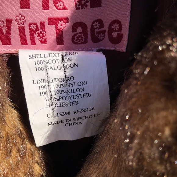 TWK Vintage Blue Jeans Denim Jacket with faux fur Collar and trim - Picture 7 of 7